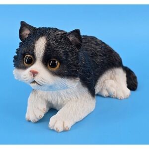 Vtg Westland Giftware Tuxedo Cat Bobblehead Figurine Resin Black White 5" Kitten